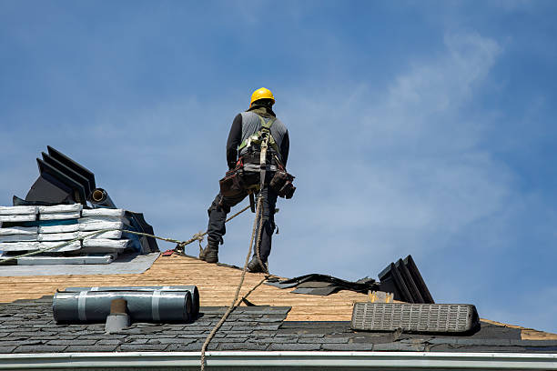 Professional Gutter Installation technician working in Ridge, NY
